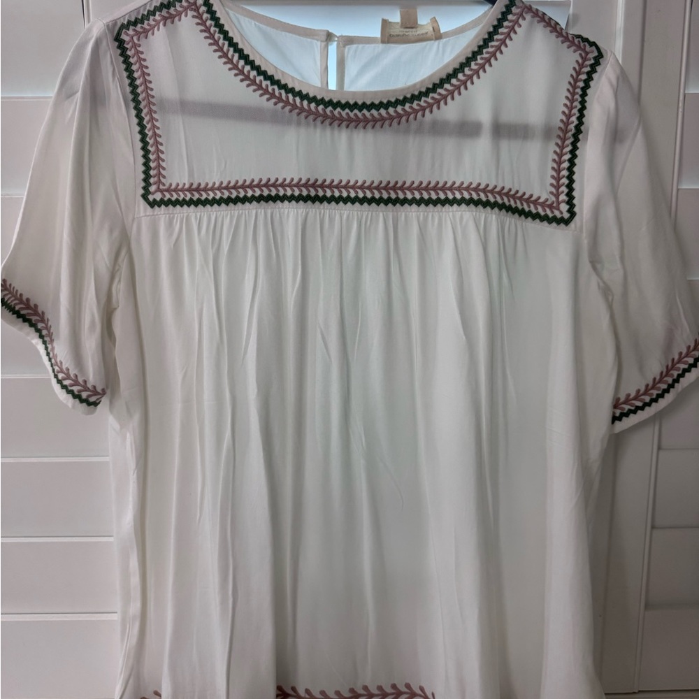 Women's Embroidered White Peasant Top